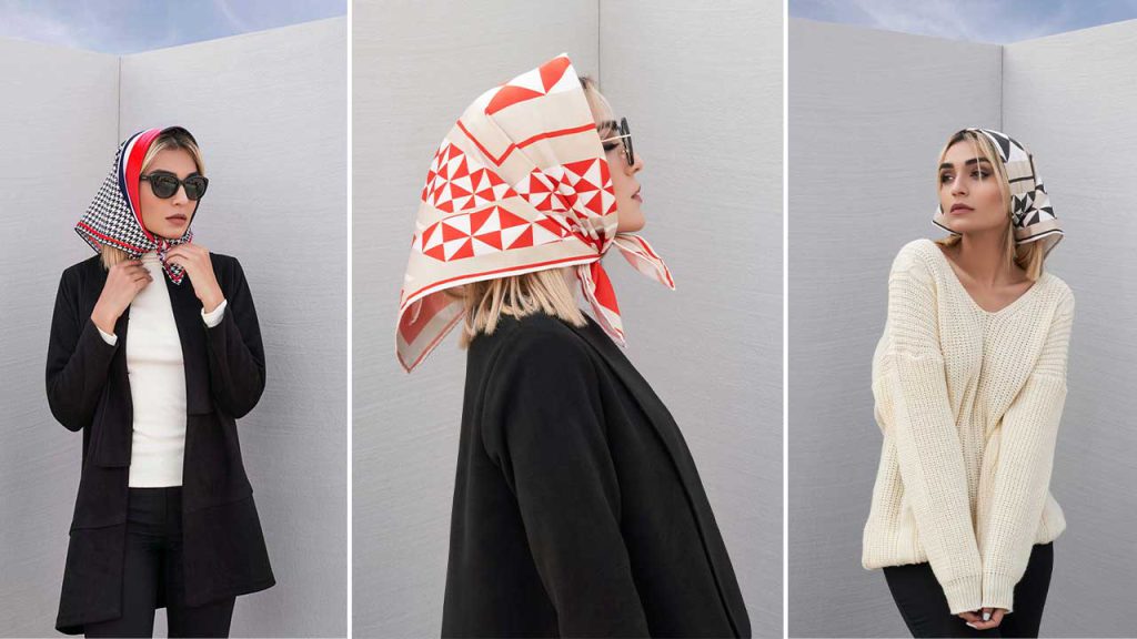 الگانس خاص با مینی اسکارف و استایل